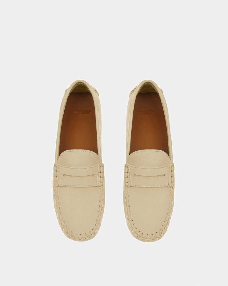 Bally Lamby Läder Drivers Mockasiner Dam Beige | 1059IFJZG