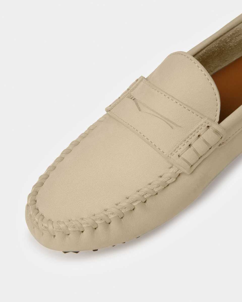 Bally Lamby Läder Drivers Mockasiner Dam Beige | 1059IFJZG