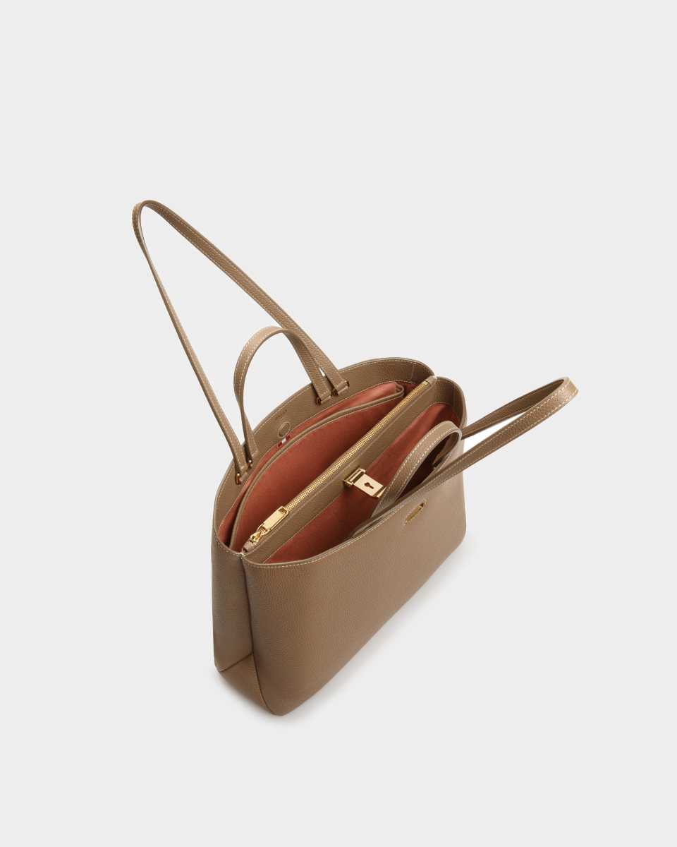 Bally Lya Läder Toteväska Dam Beige | 4357RVOXH