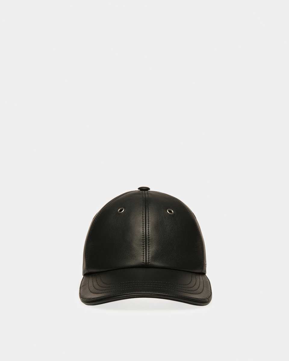 Bally Läder Baseball Hatt Herr Svarta | 6479QTNYR