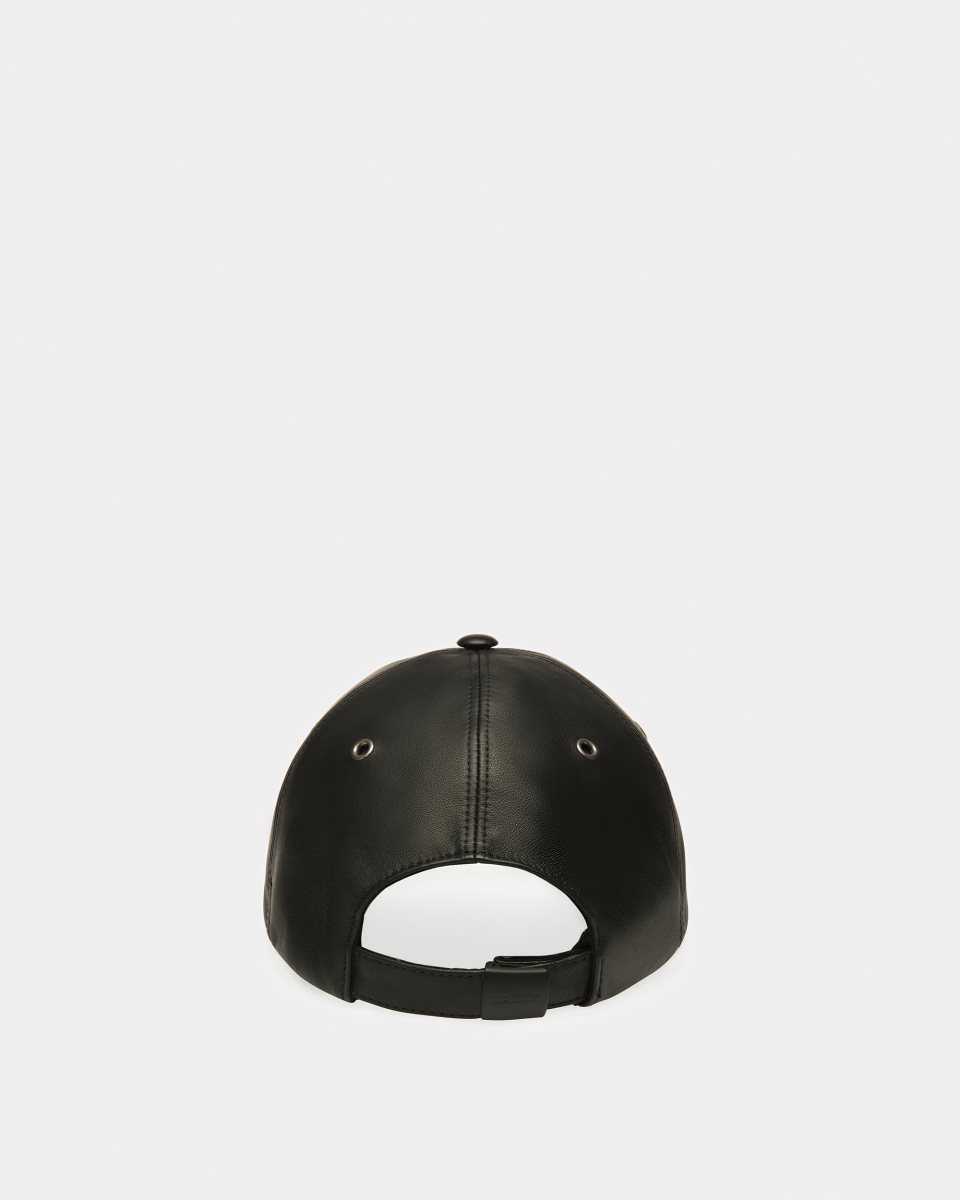 Bally Läder Baseball Hatt Herr Svarta | 6479QTNYR