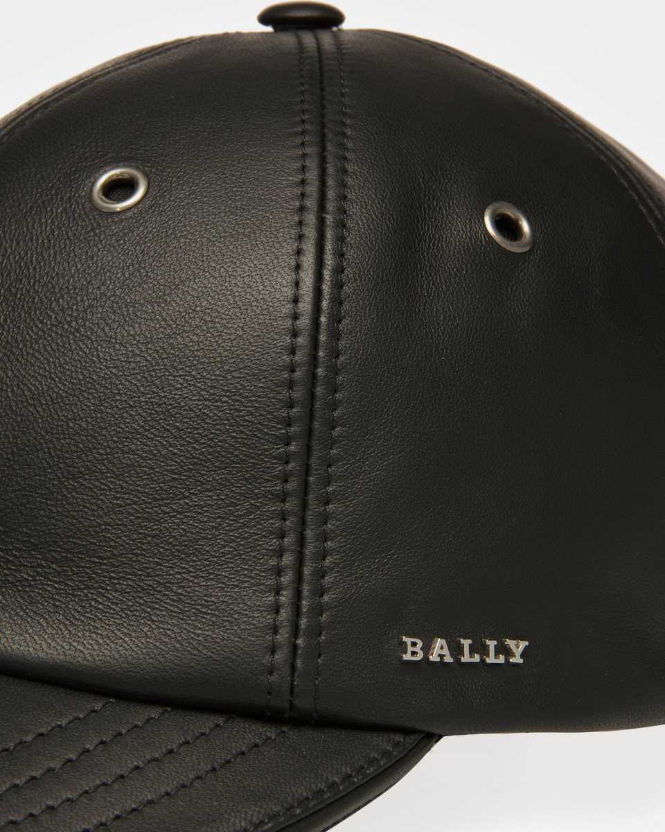 Bally Läder Baseball Hatt Herr Svarta | 6479QTNYR