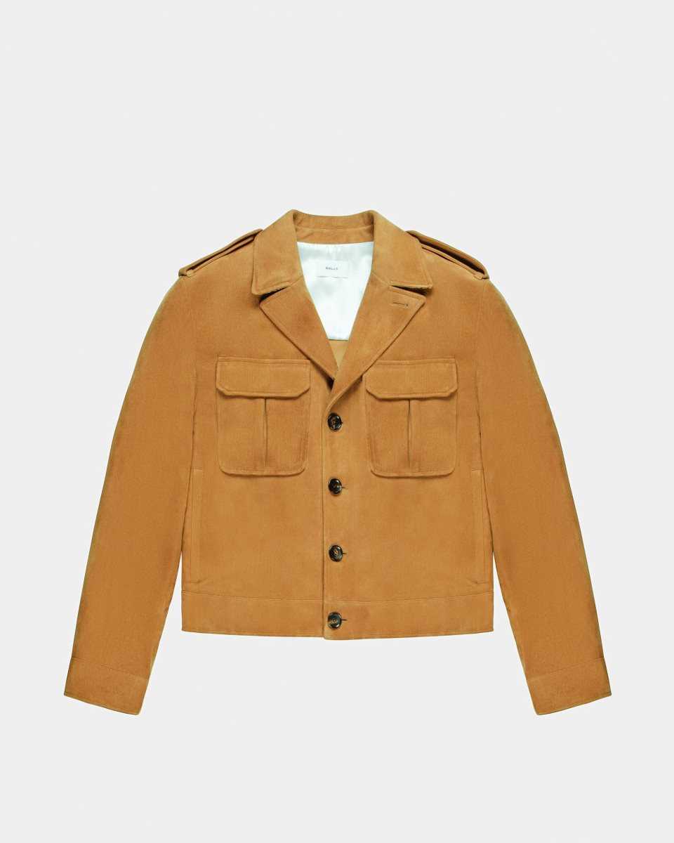 Bally Läder Blouson Bomber Jacka Herr Bruna | 0274LVJDU