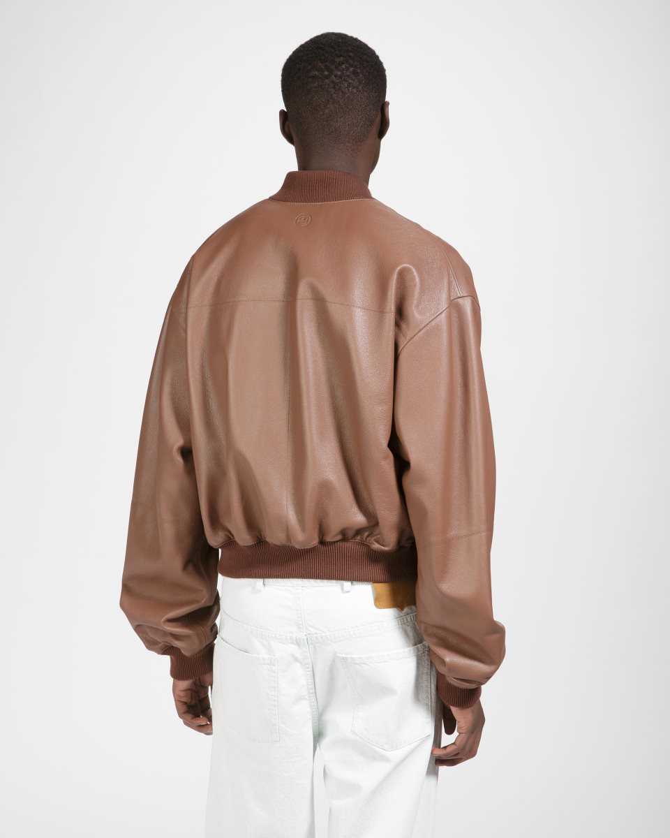 Bally Läder Blouson Bomber Jacka Herr Bruna | 0463HUELZ