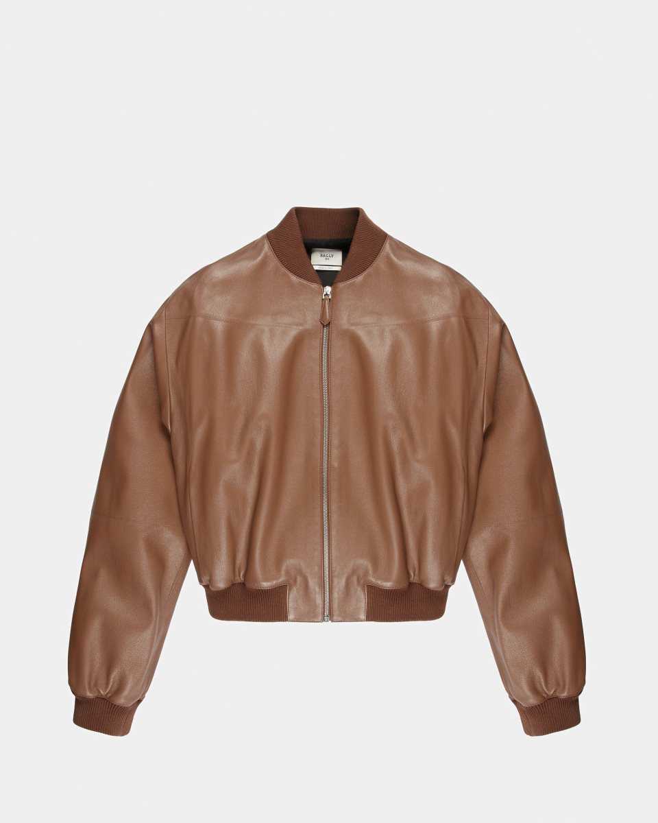 Bally Läder Blouson Bomber Jacka Herr Bruna | 0463HUELZ