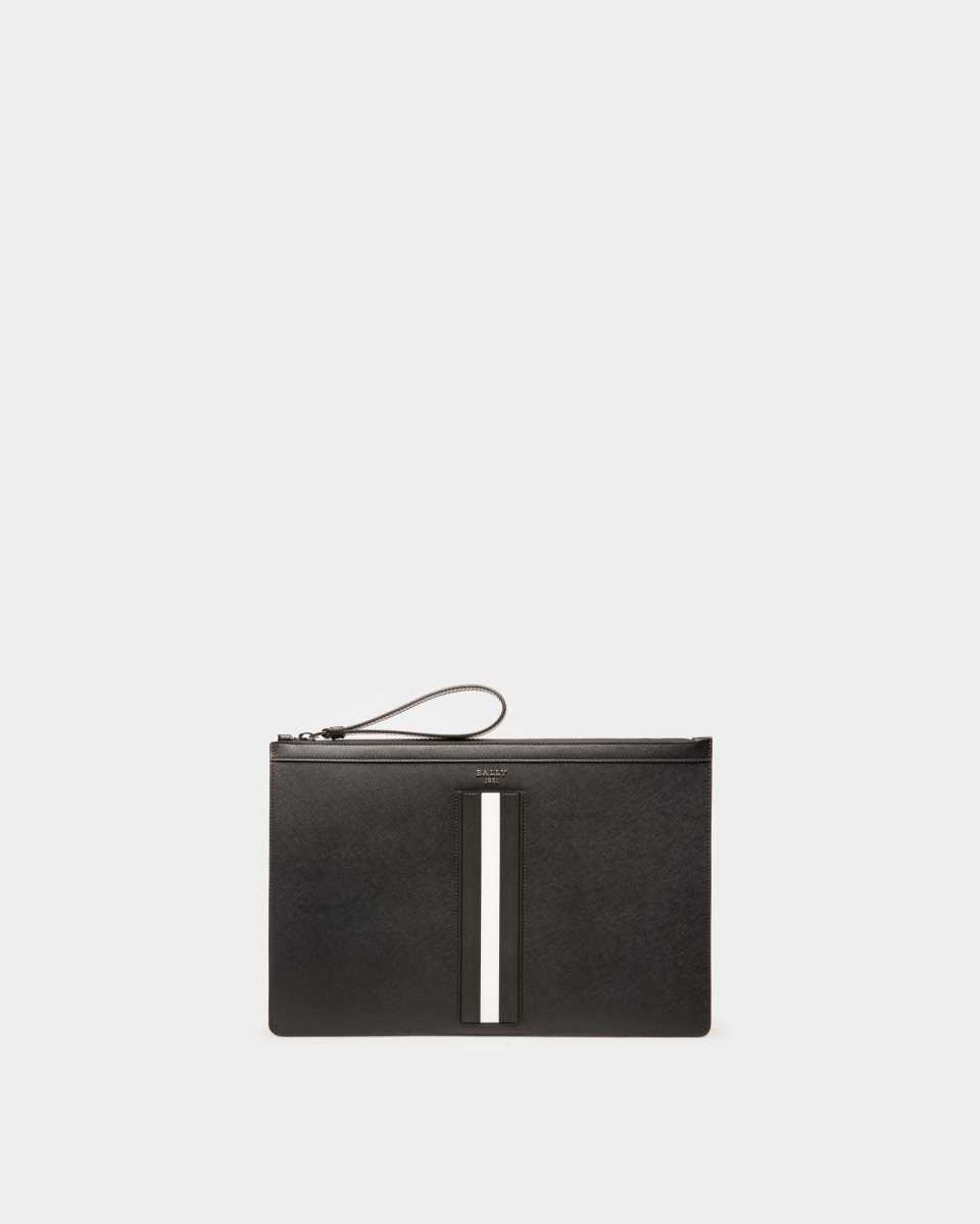 Bally Makid Recycled Läder Clutch Väska Herr Svarta | 0928ZBKSY