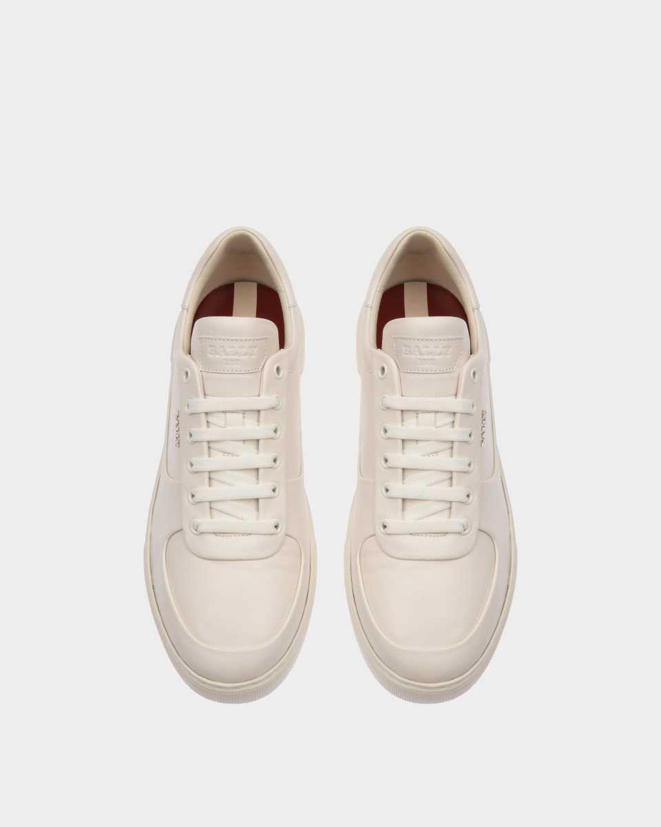 Bally Manny Läder Sneakers Herr Vita | 0892EJLYD