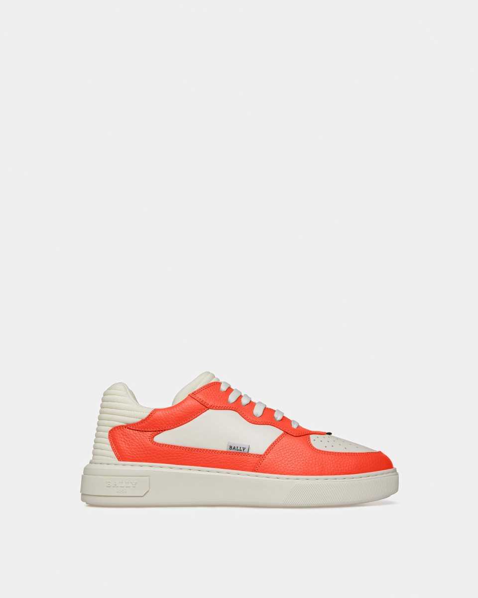 Bally Mark Läder And Fabric Sneakers Herr Vita | 7841DZNKS