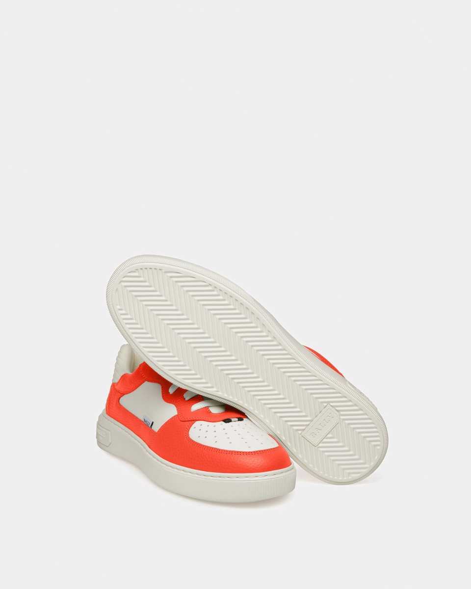 Bally Mark Läder Sneakers Herr Vita | 7841DGFIT