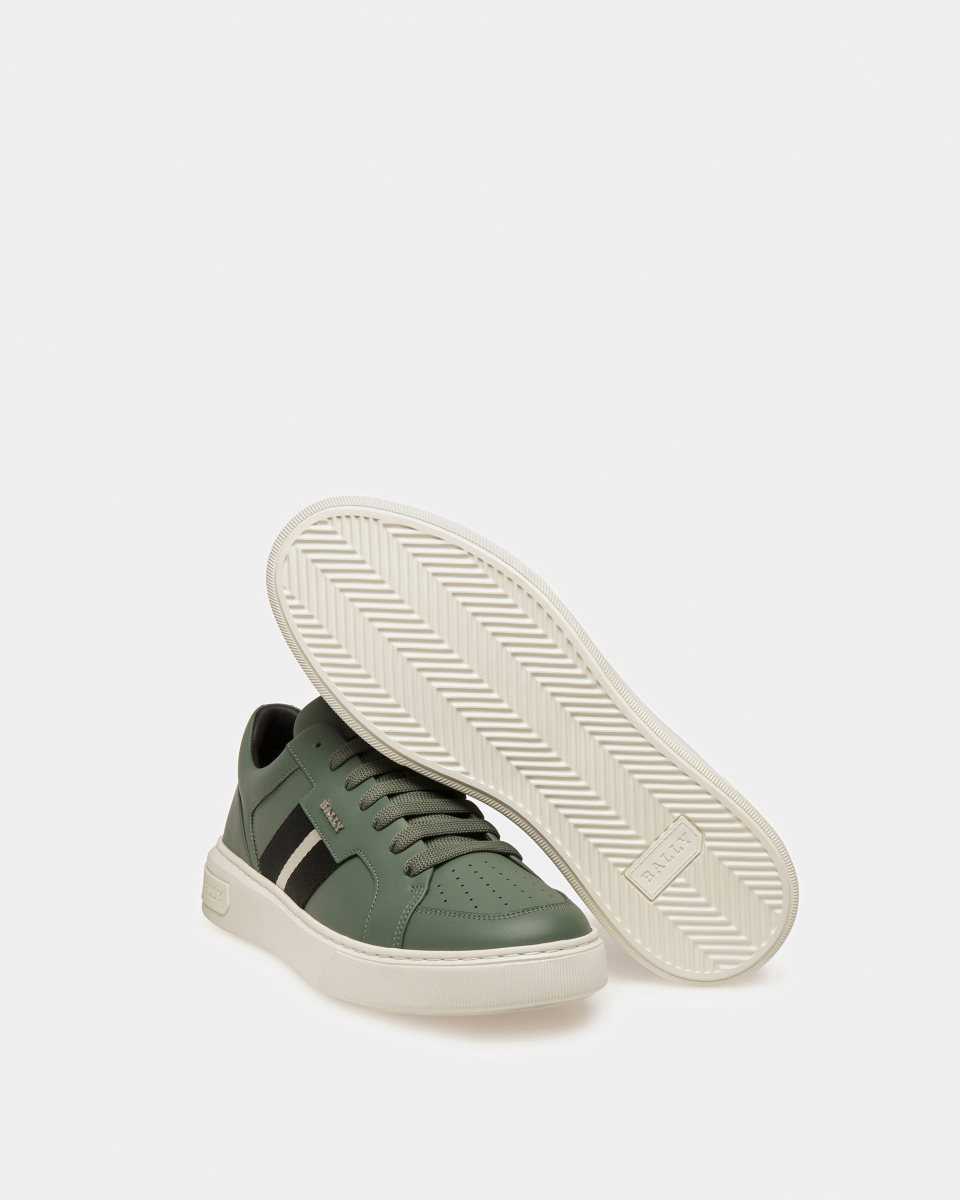 Bally Moony Läder And Fabric Sneakers Herr Gröna | 1850JHPOM