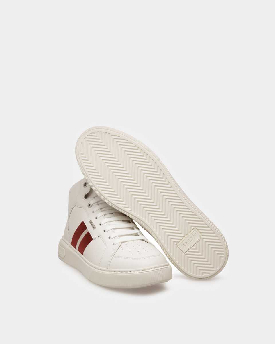 Bally Myles Läder Sneakers Herr Vita | 2768KQART