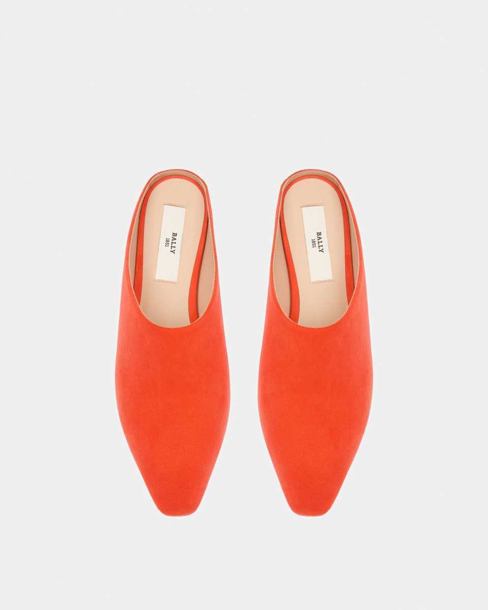 Bally Nara Läder Platta Pumps Mockasiner Dam Orange | 4396AQMYG