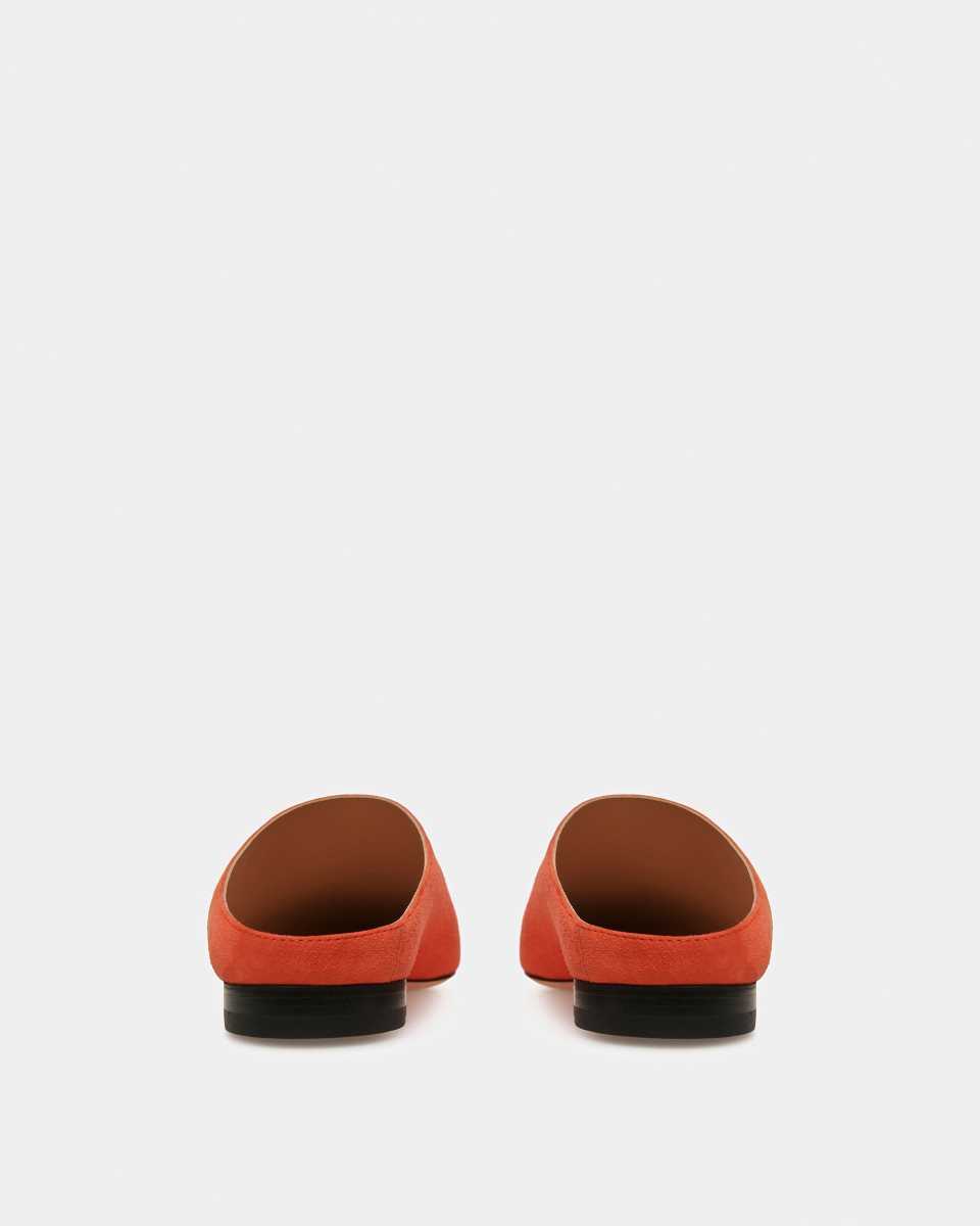 Bally Nara Läder Platta Pumps Mockasiner Dam Orange | 4396AQMYG