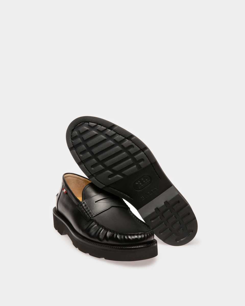 Bally Noah Läder Loafers Herr Svarta | 2431JWGXY