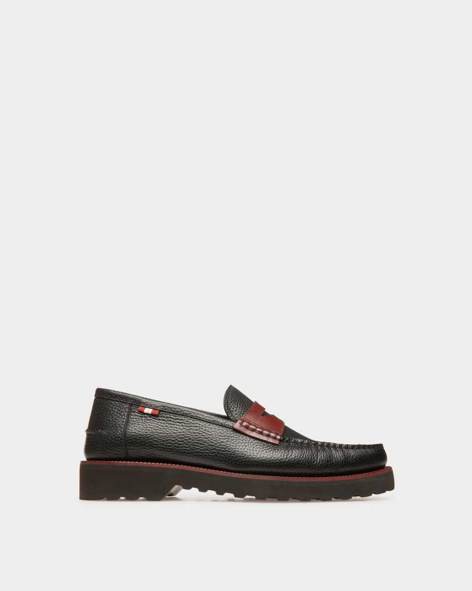 Bally Noah Läder Loafers Herr Svarta | 2431JWGXY