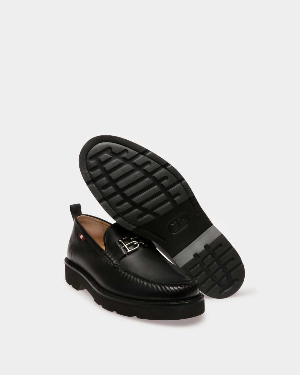 Bally Nolam Läder Moccassins Loafers Herr Svarta | 4638MGACX