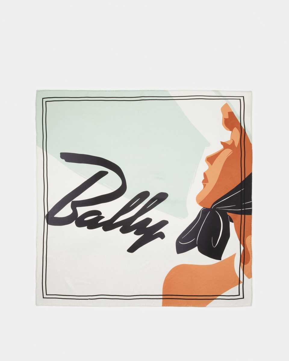 Bally Printed Carre Halsduk Dam Blå | 4580YBFUM