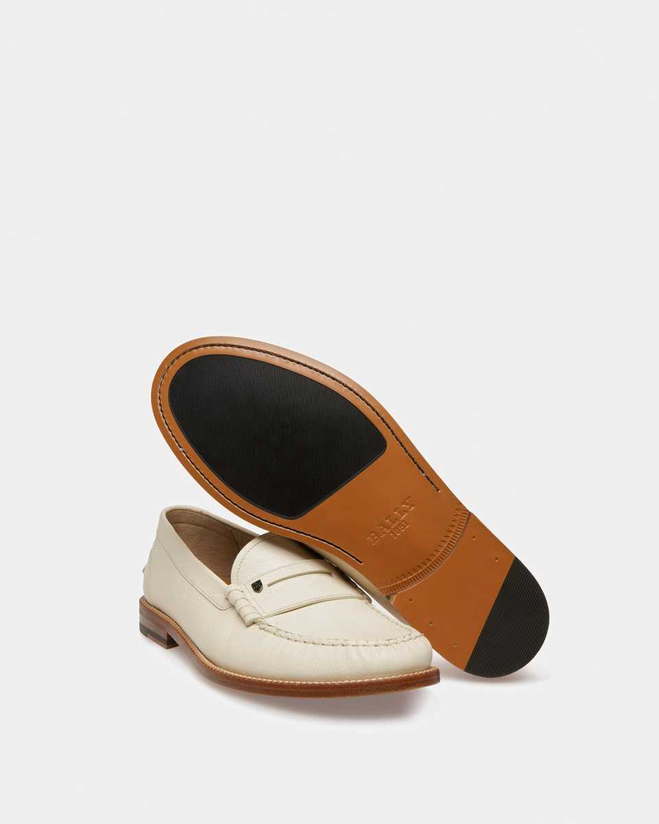 Bally Ron Läder Moccasins Loafers Herr Vita | 7416PCQEU