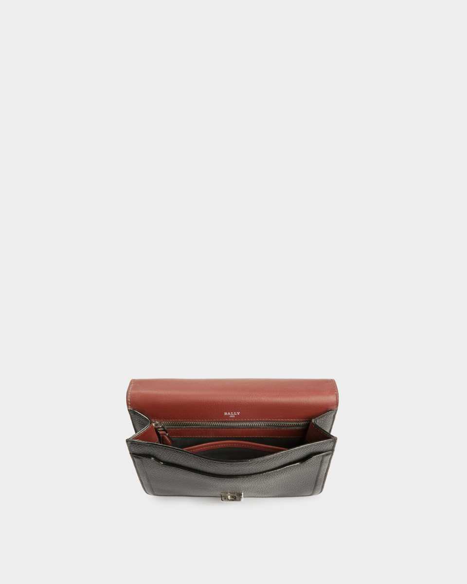 Bally Sacres Läder Messenger Väska Herr Svarta | 8523QWPFY