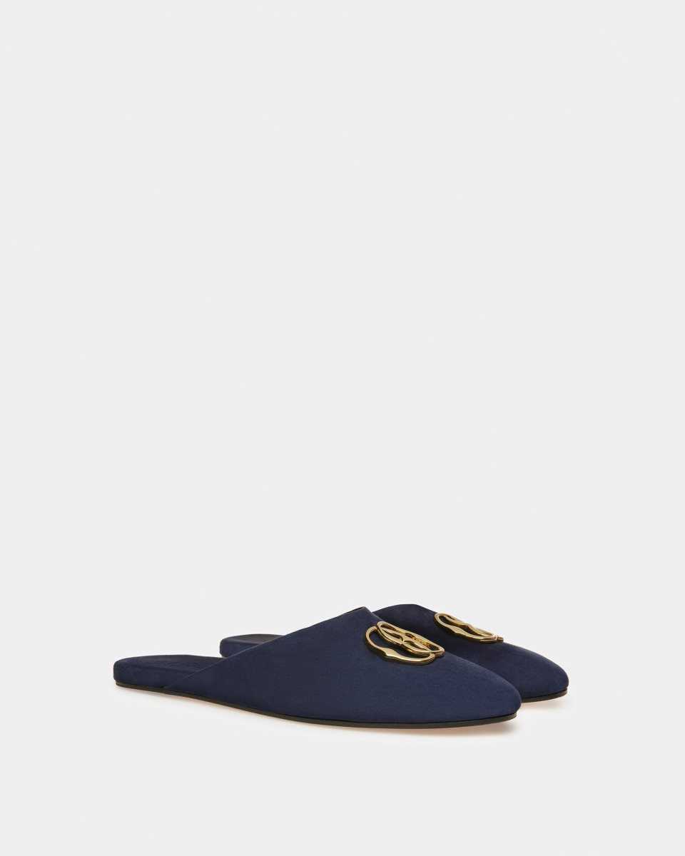 Bally San Fernando Slippers Badtofflor Herr Blå | 2749EBSPU