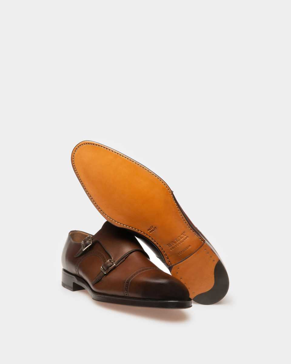 Bally Scardino Läder Monk Rem Snörskor Herr Bruna | 7190SZTYG