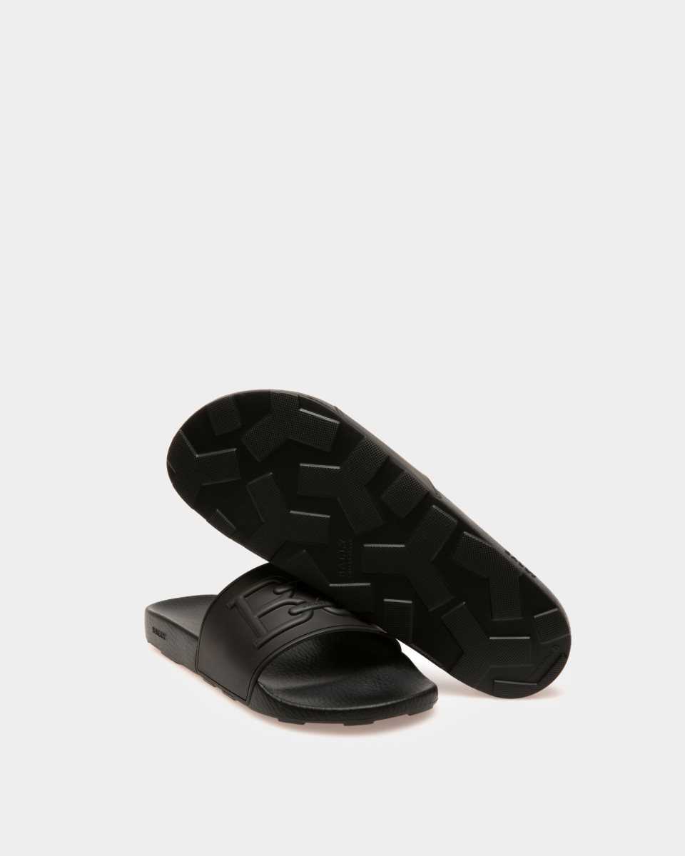 Bally Scotty Rubber Sandals Badtofflor Herr Svarta | 3712WEQTK