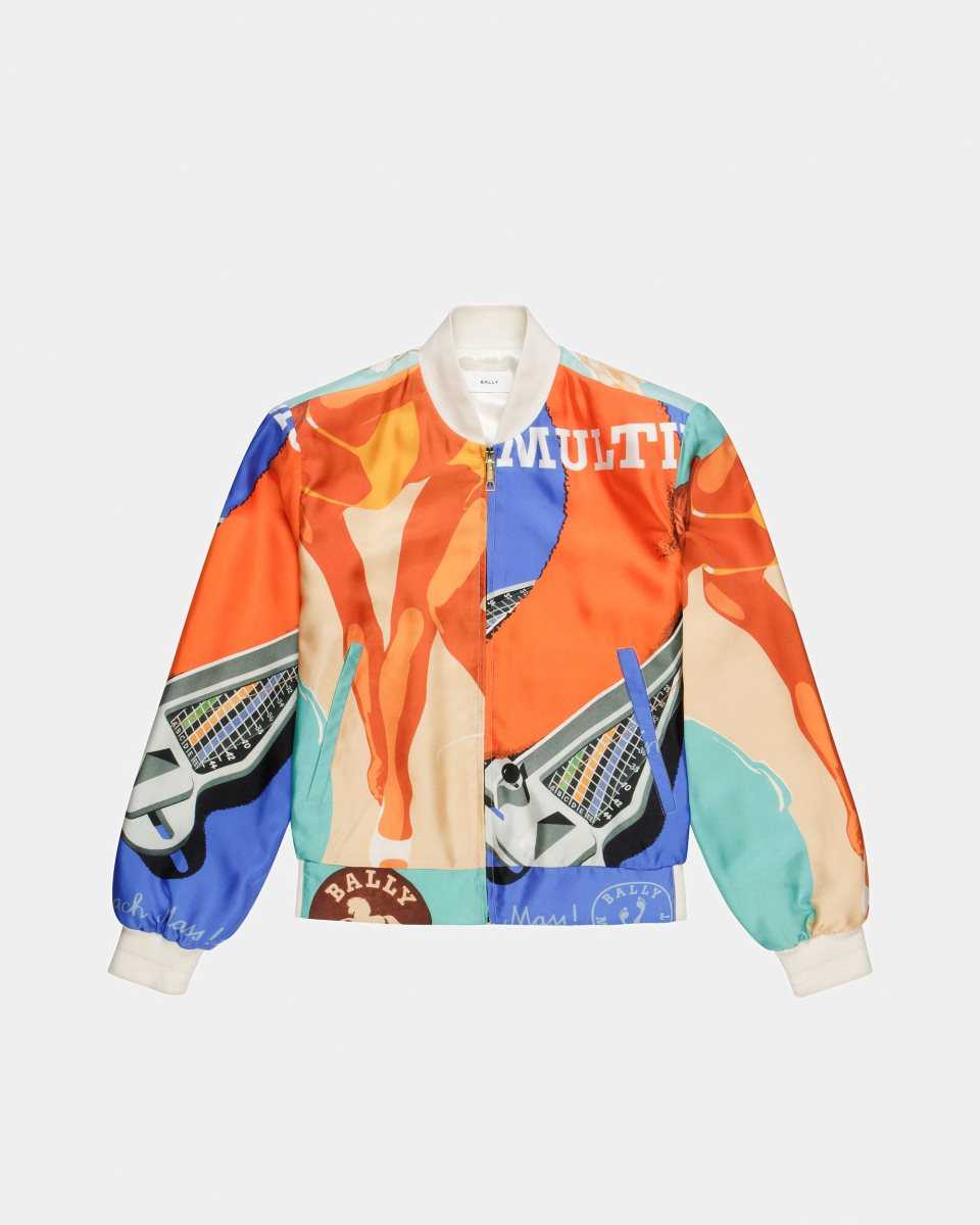 Bally Silk Printed Bomber Jacka Herr Olika Färger | 9813MBYJH