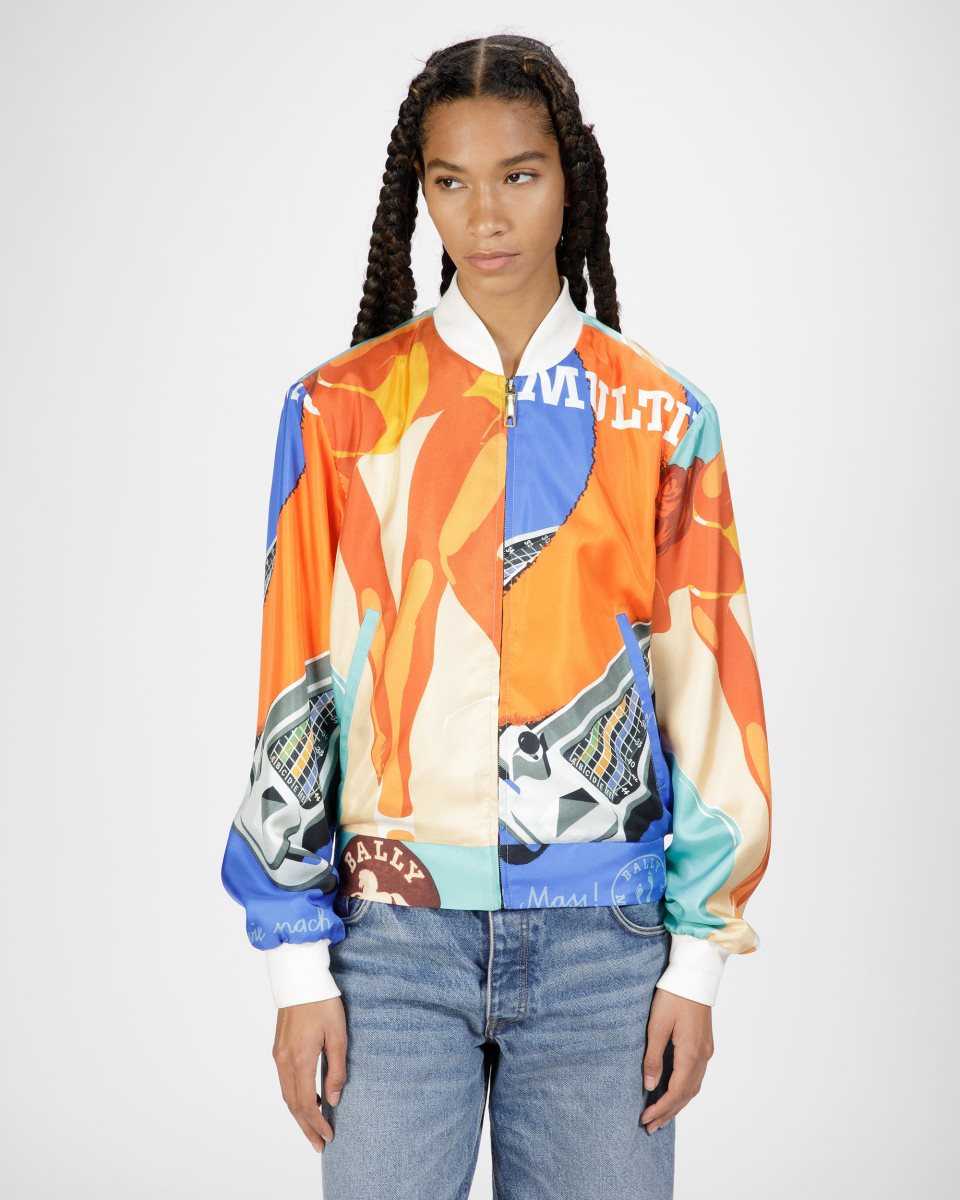 Bally Silk Printed Bomber Jacka Herr Olika Färger | 9813MBYJH