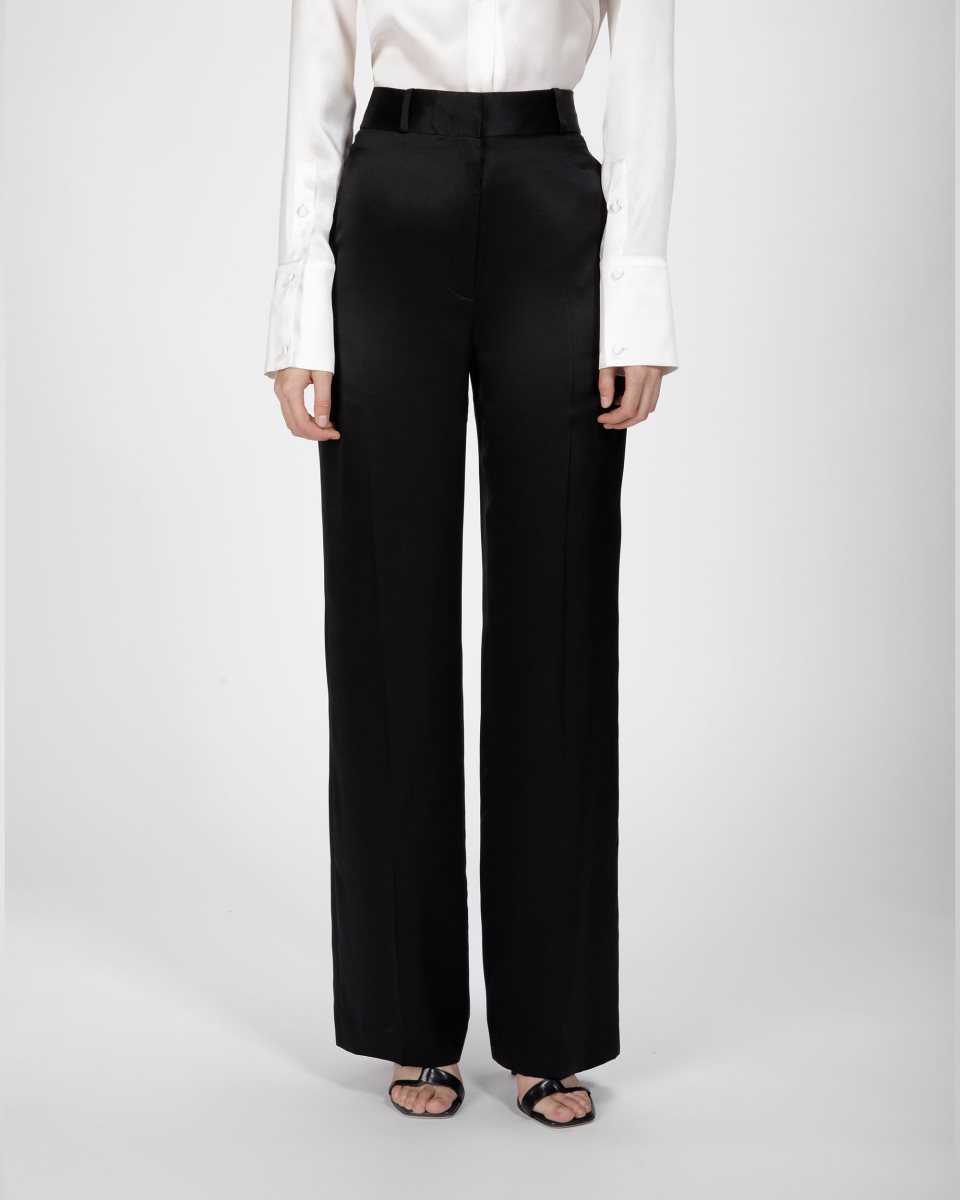 Bally Silk Trousers Byxor Dam Svarta | 0935TSAZG