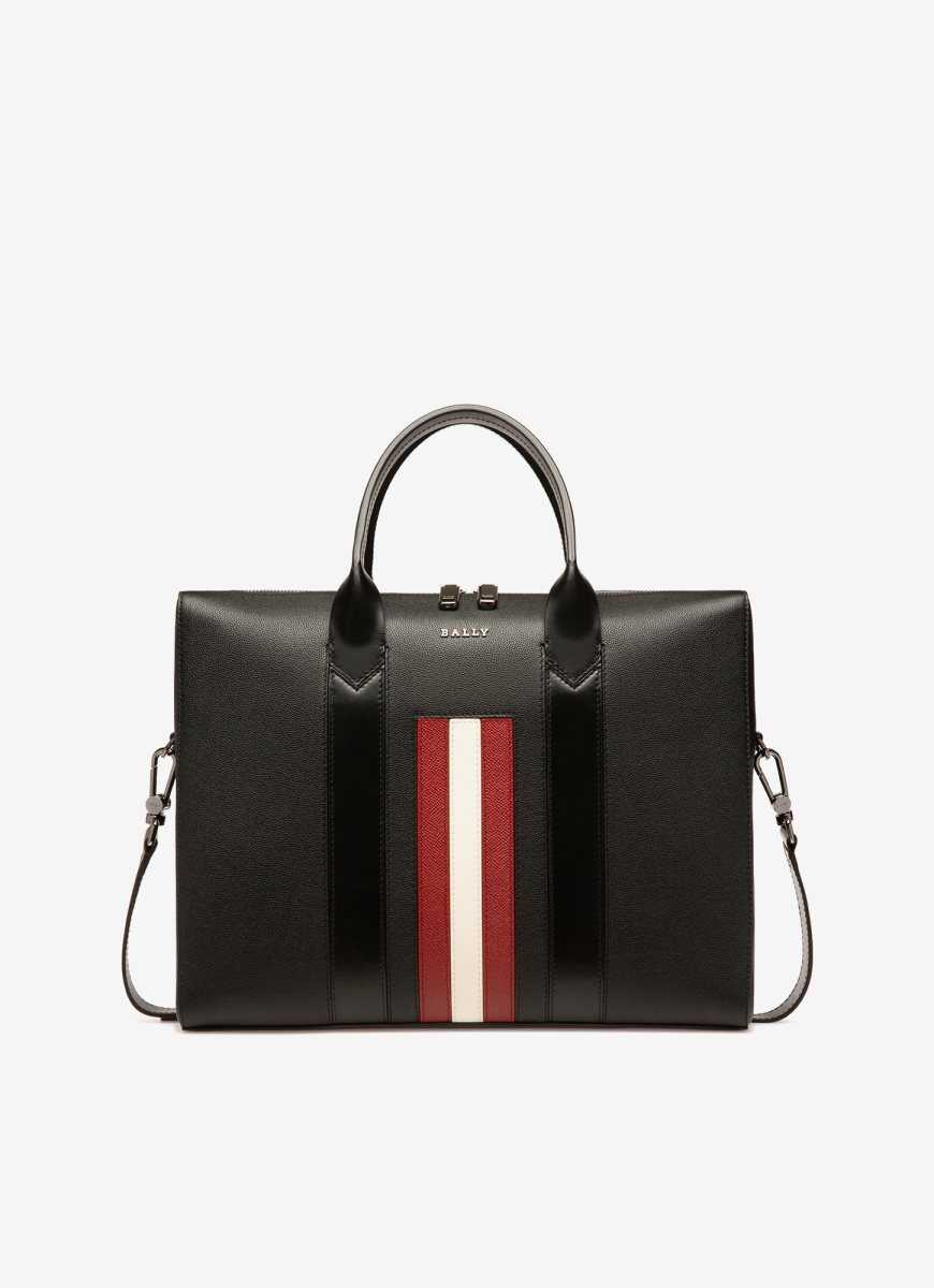 Bally Soroh Läder Briefcase Affärsväskor Herr Svarta | 5731LDCNP