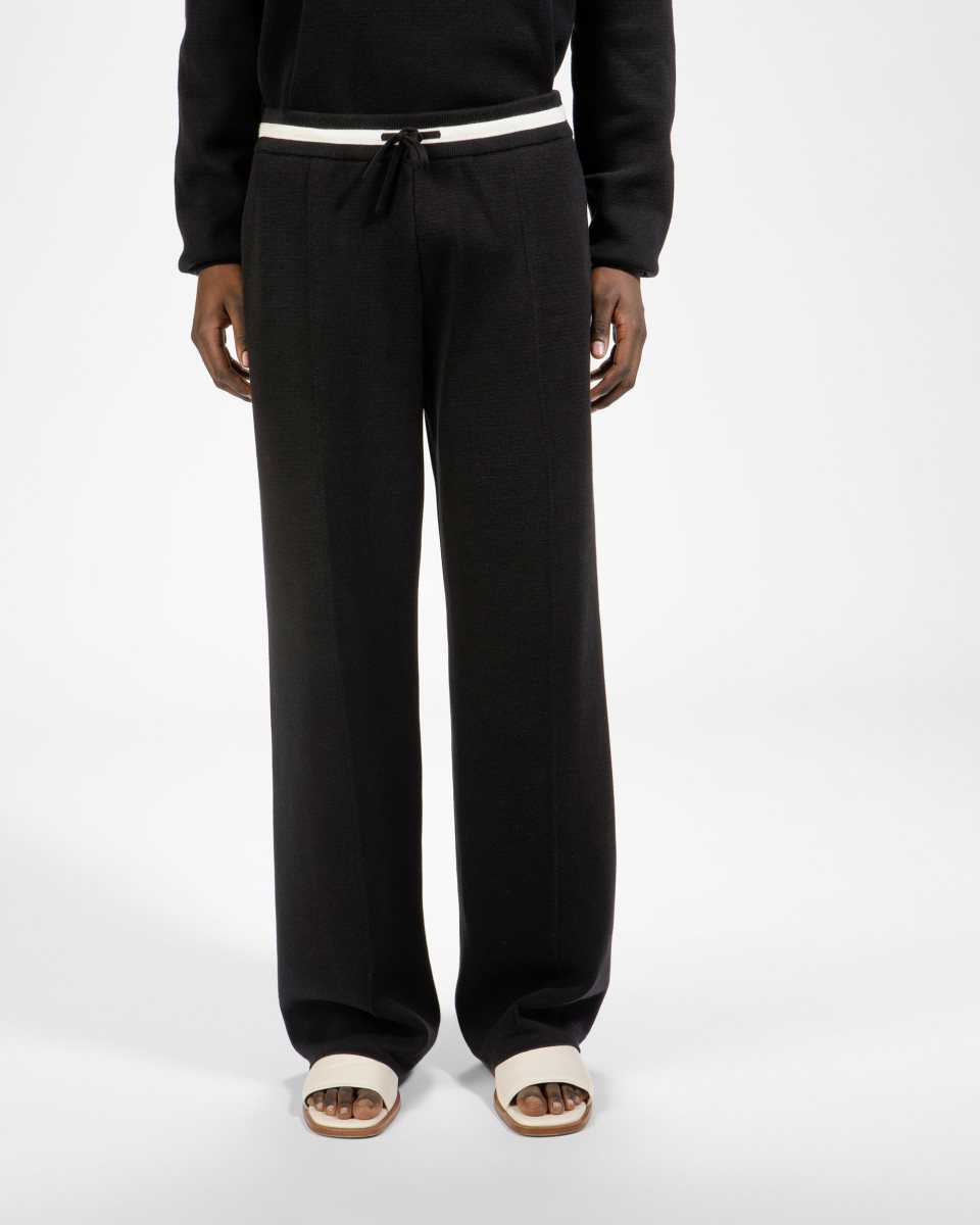 Bally Stickad Bomull Trousers Byxor Herr Svarta | 3514EYKXT