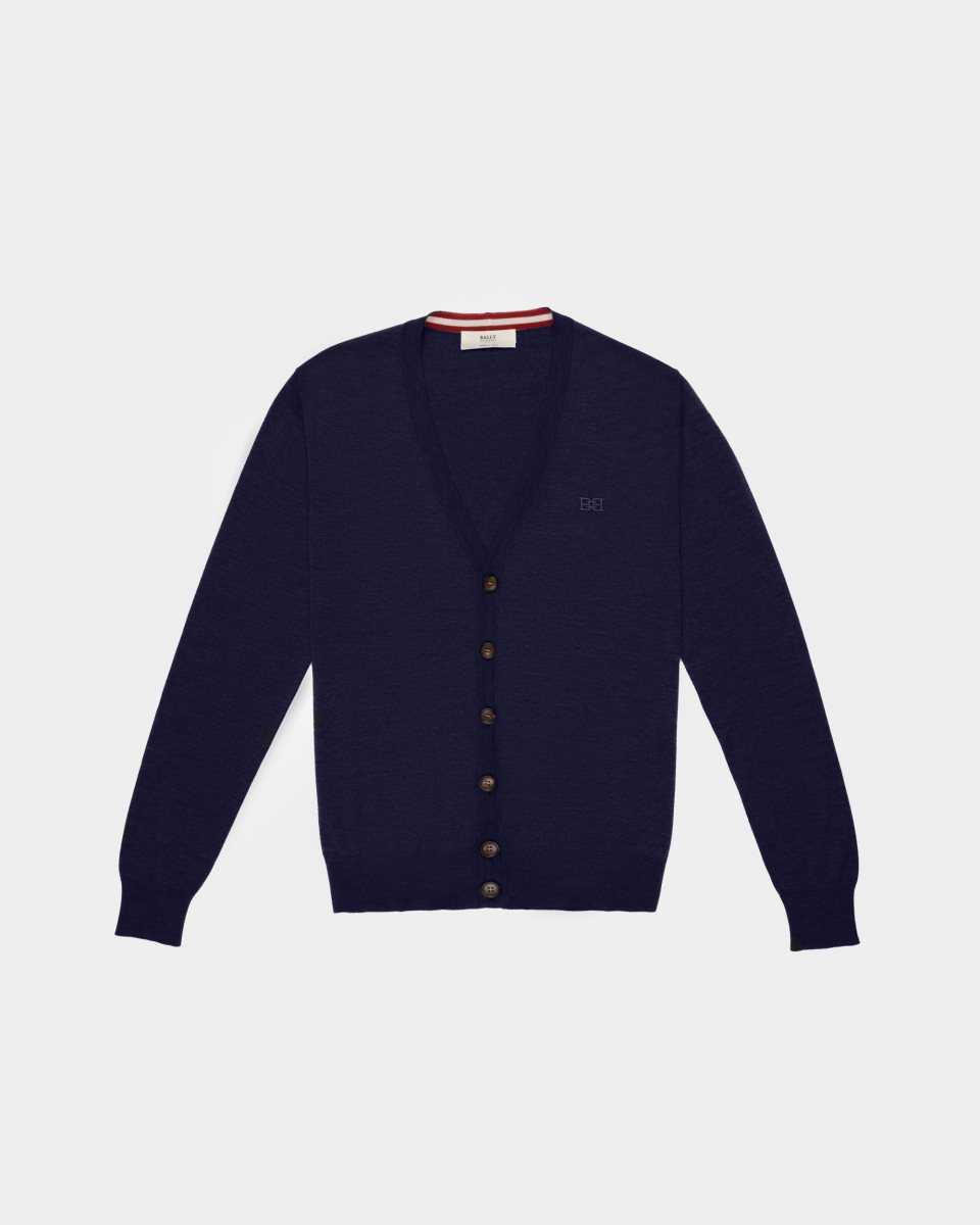 Bally Ull Cardigan Stickat Herr Blå | 7812HSVZT