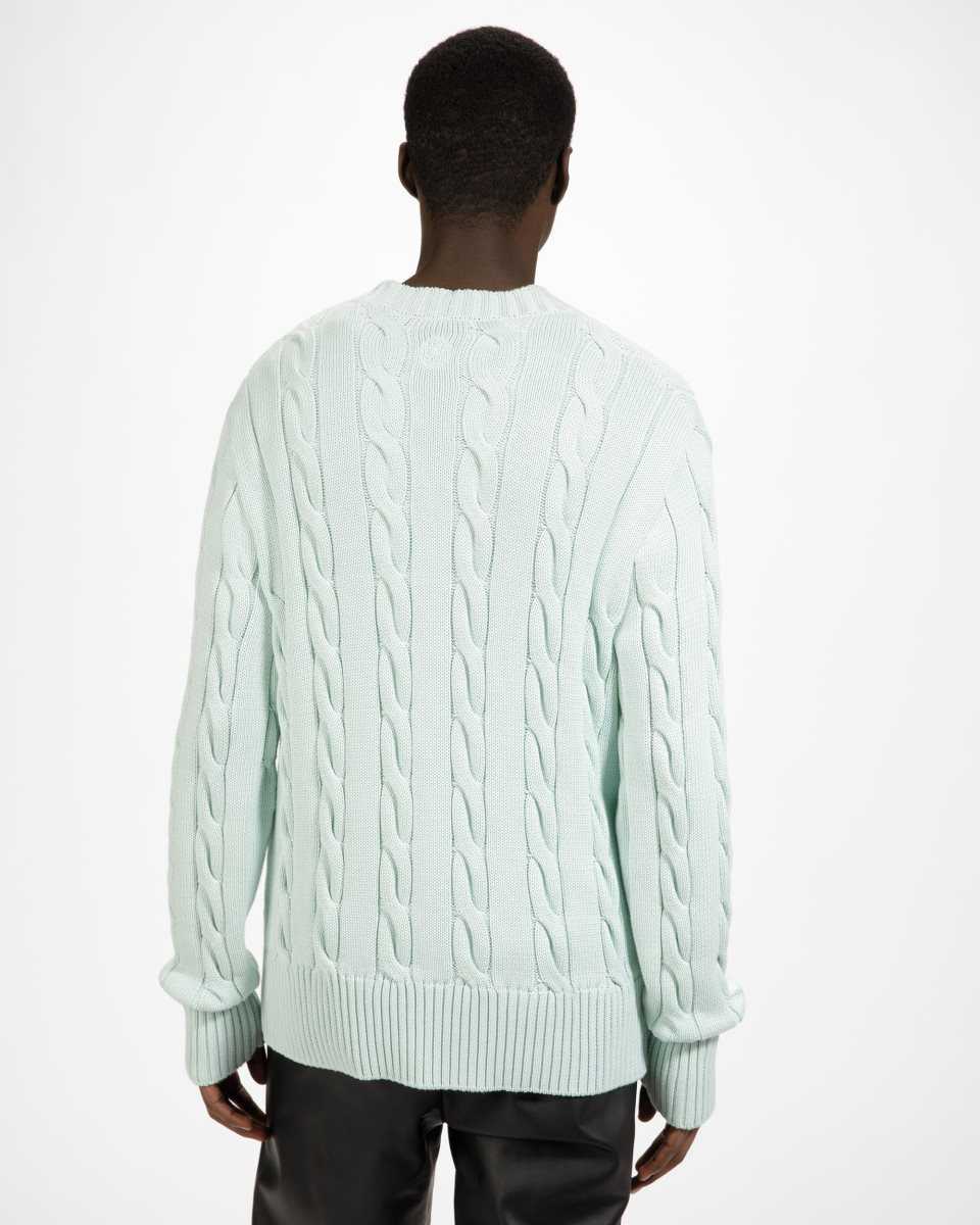 Bally V-Neck Bomull Cable Knit Cardian Stickat Herr Blå | 5013FJVXI