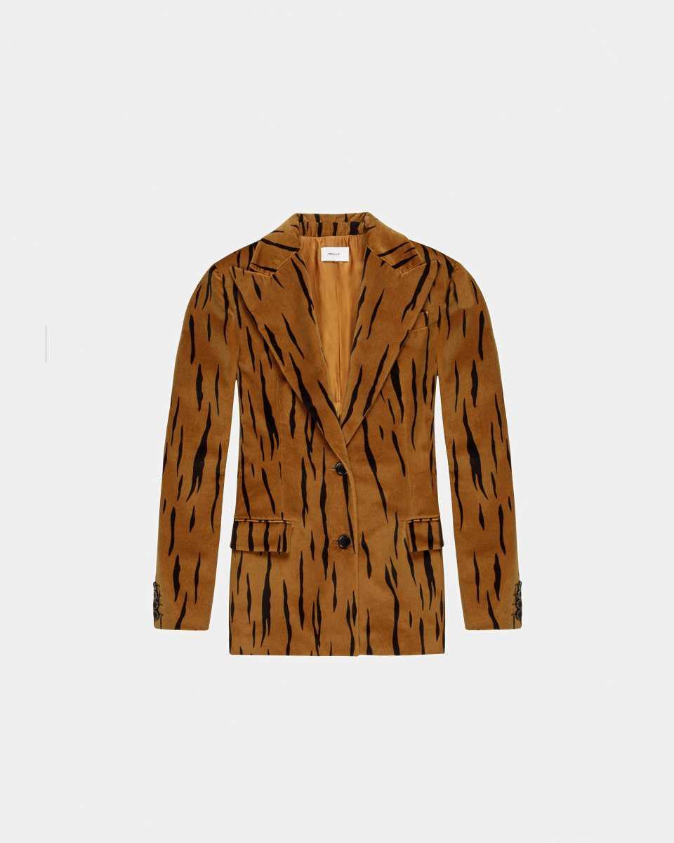 Bally Velvet Printed Blazer Jacka Dam Olika Färger | 2438CDPVO