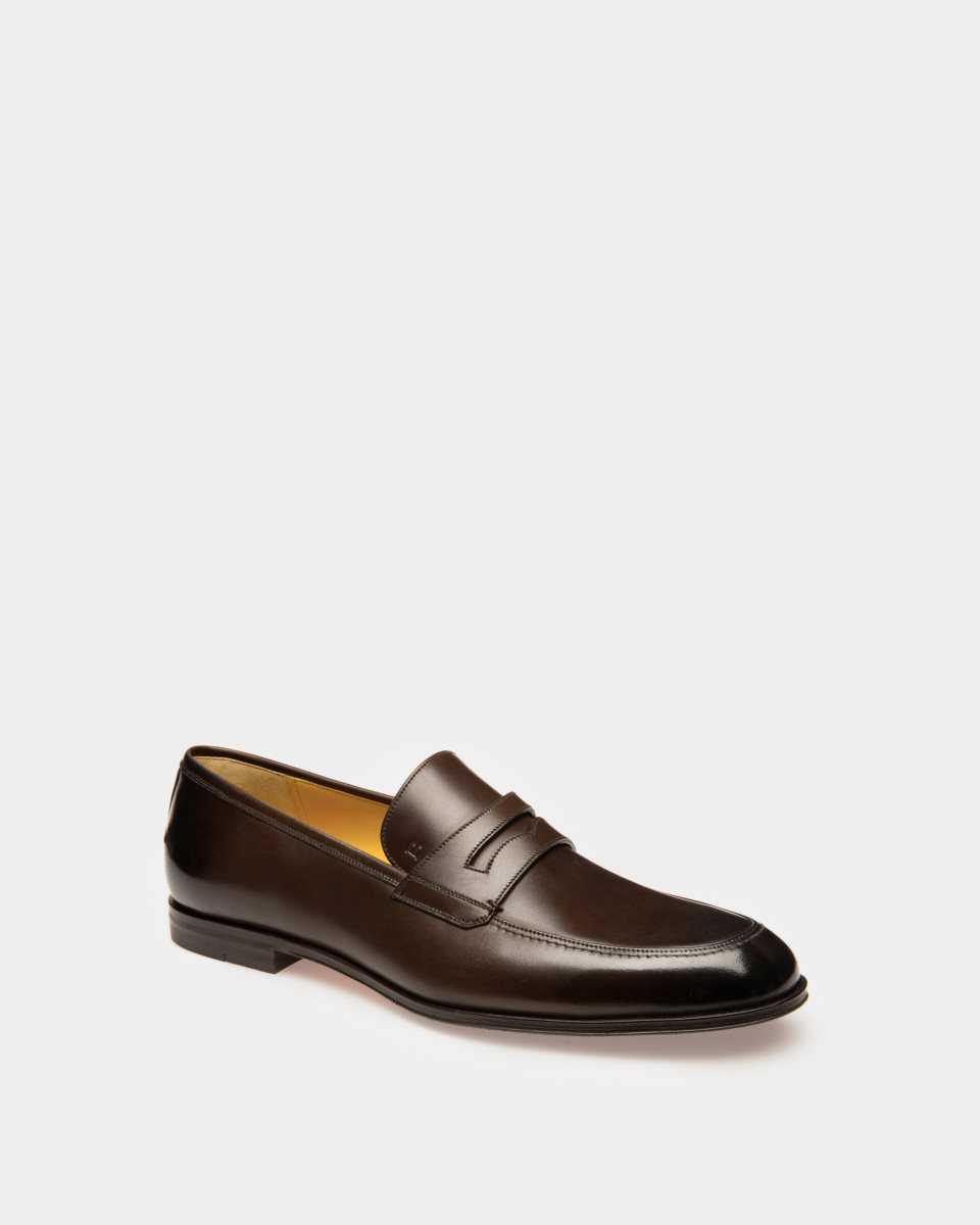 Bally Webb Calf Läder Loafers Herr Bruna | 1658ONFMA