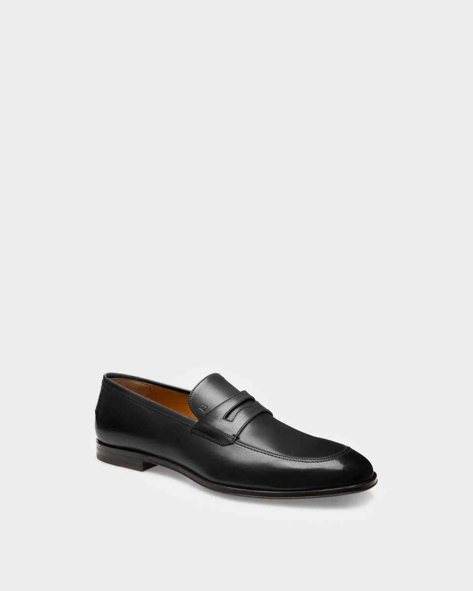 Bally Webb Calf Läder Penny Loafers Herr Svarta | 0214CGOIU