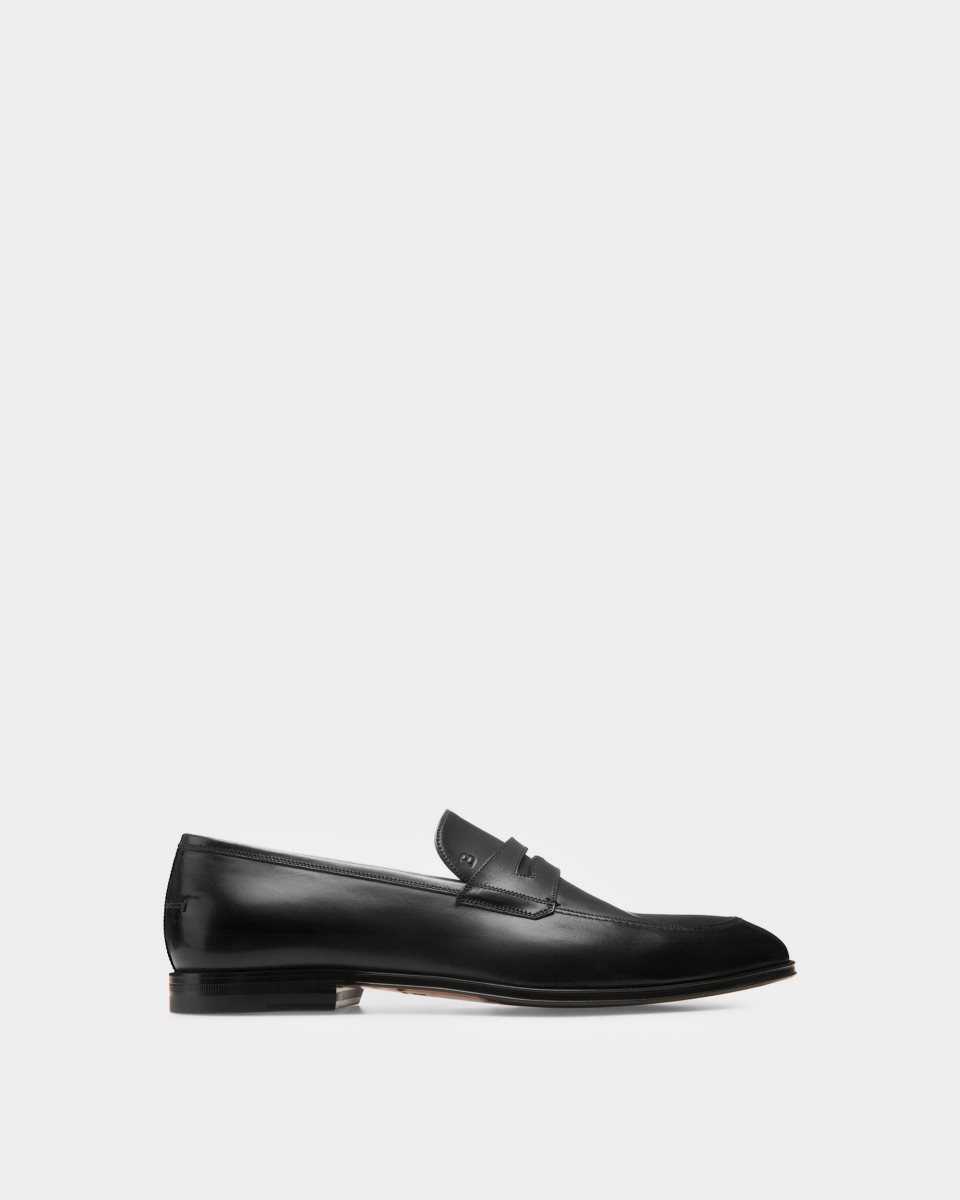 Bally Webb Calf Läder Penny Loafers Herr Svarta | 0214CGOIU