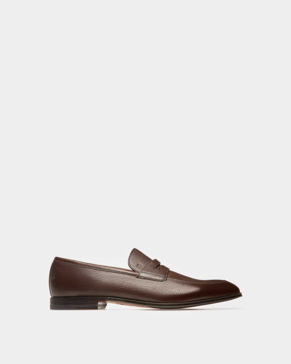 Bally Webb Grained Deer Läder Penny Loafers Herr Svarta | 2174FZKHB