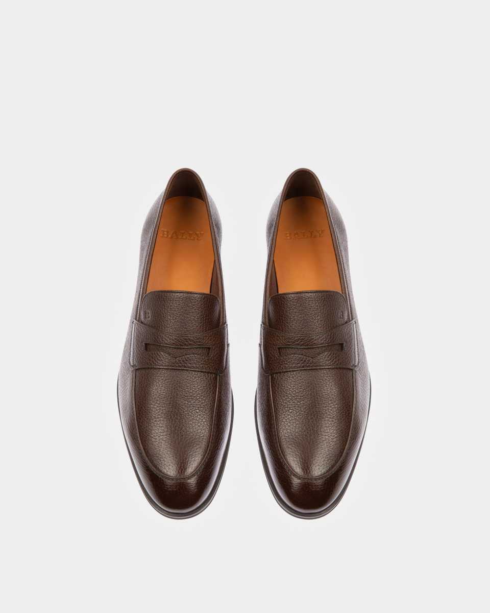 Bally Webb Grained Deer Läder Penny Loafers Herr Bruna | 2574GYUNK