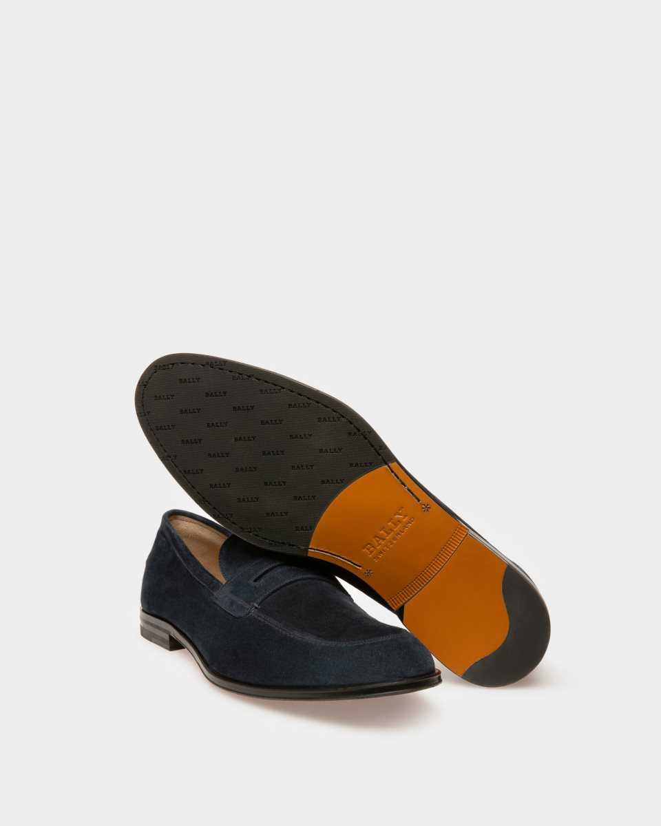 Bally Webb Läder Loafers Herr Blå | 1097XAOFK