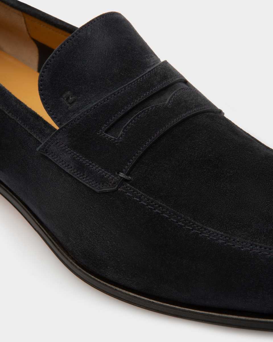 Bally Webb Läder Loafers Herr Blå | 1097XAOFK