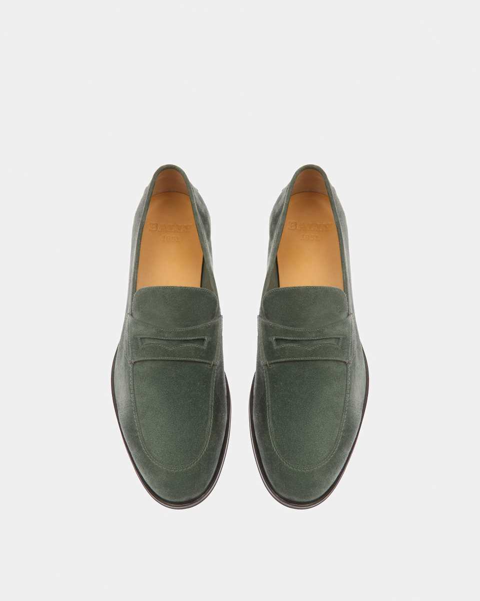 Bally Webb Läder Loafers Herr Gröna | 7413RKXBJ