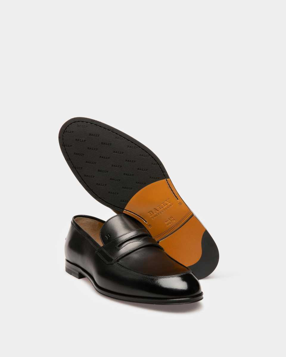 Bally Webb Läder Loafers Herr Svarta | 7538MWSOZ