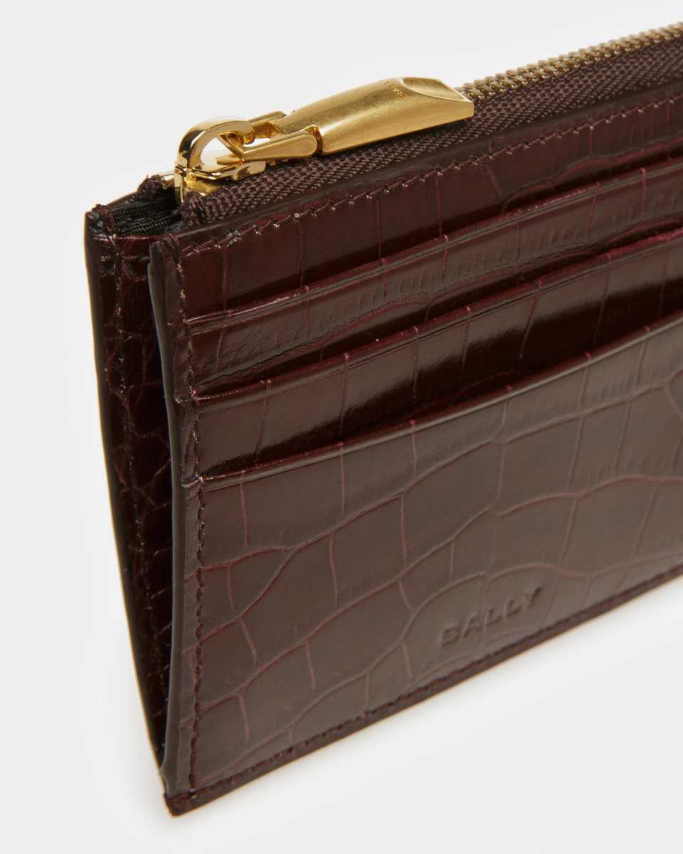 Bally Zipped Coin Holder Korthållare Herr Röda | 5263WIKOU