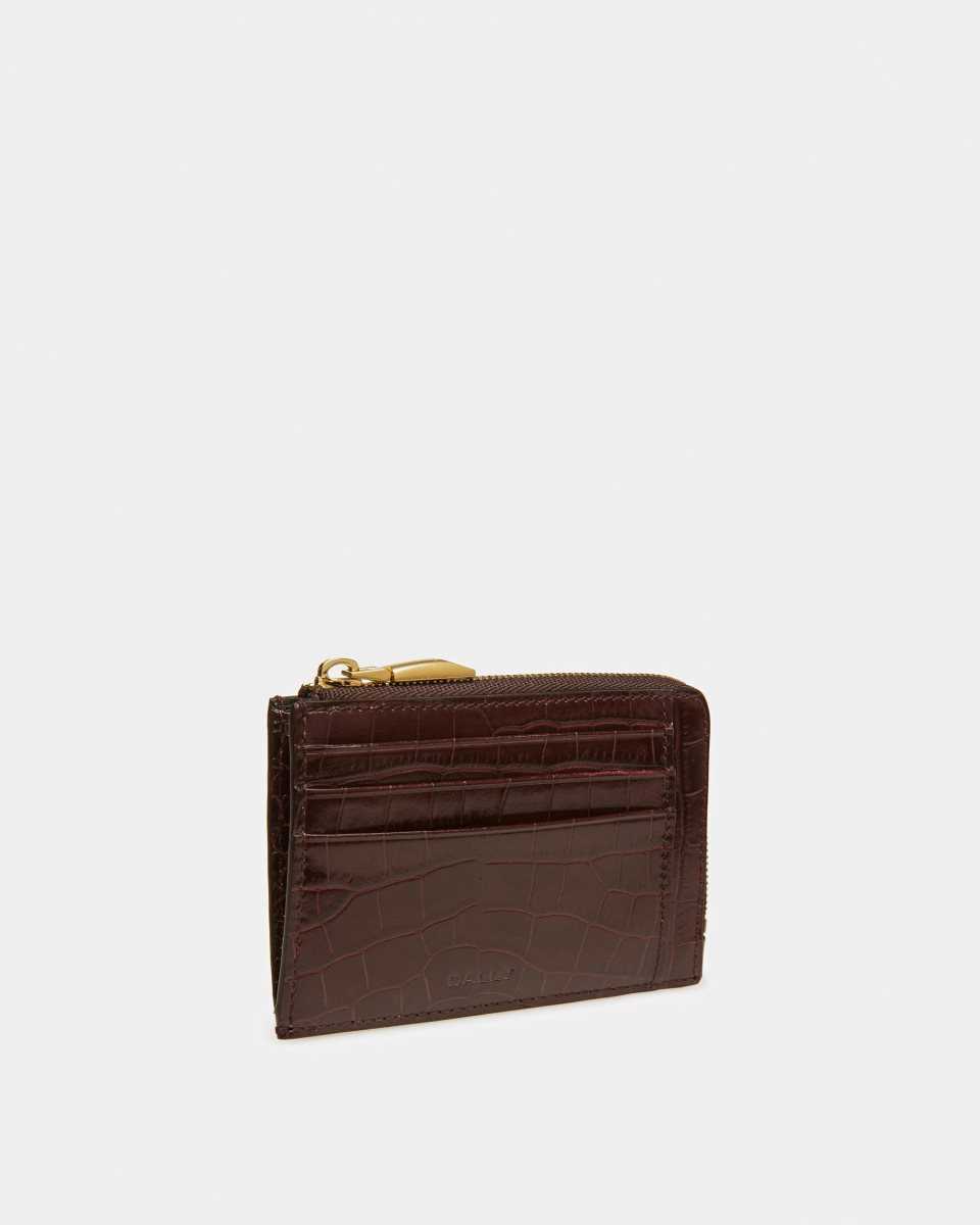 Bally Zipped Coin Holder Korthållare Herr Röda | 5263WIKOU